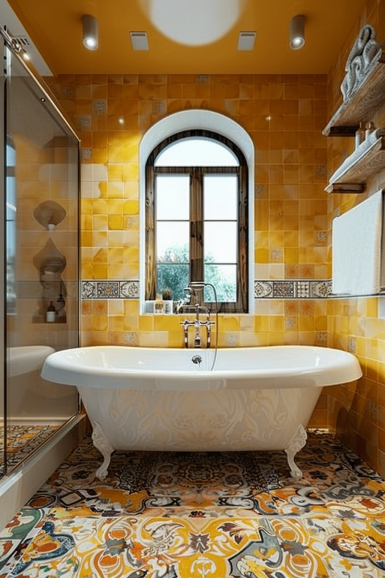 Brighten Your Small Bathroom with Yellow Tile Ideas - Quiet Minimal
