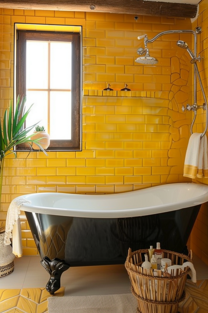 Brighten Your Small Bathroom with Yellow Tile Ideas - Quiet Minimal