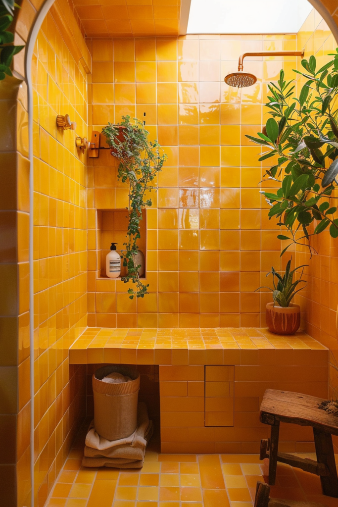 Brighten Your Small Bathroom with Yellow Tile Ideas Quiet Minimal
