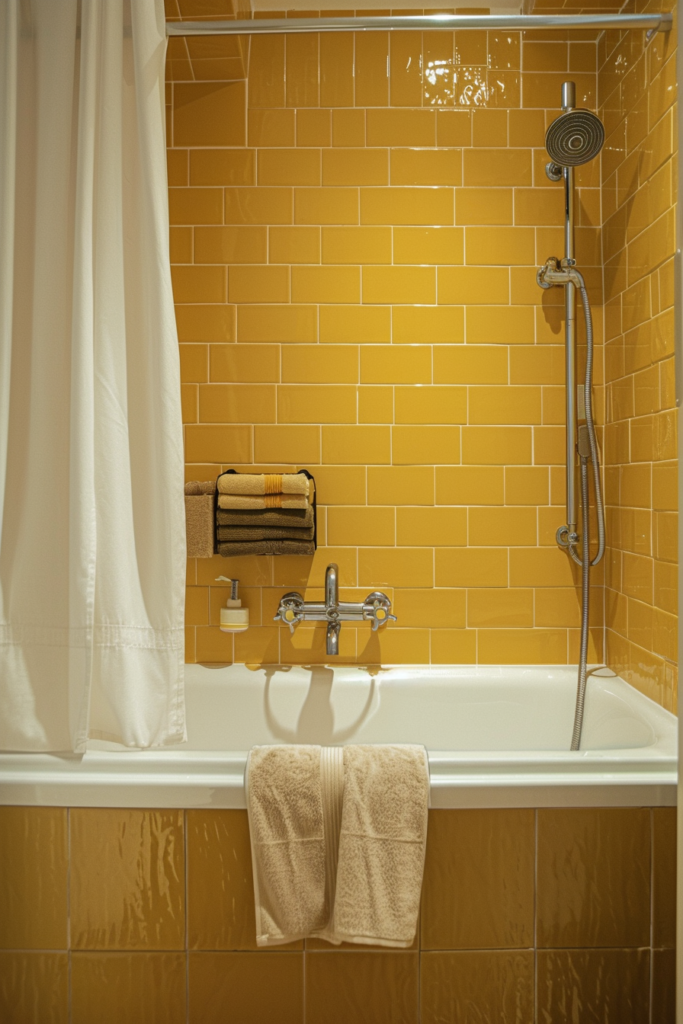 Brighten Your Small Bathroom with Yellow Tile Ideas - Quiet Minimal