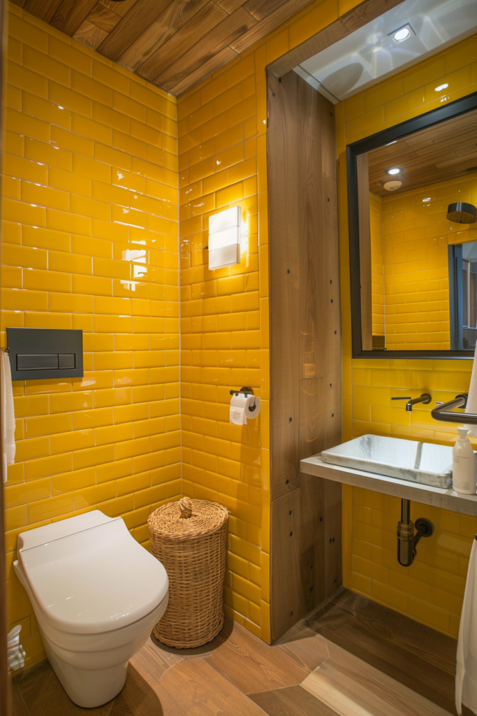 Brighten Your Small Bathroom with Yellow Tile Ideas - Quiet Minimal