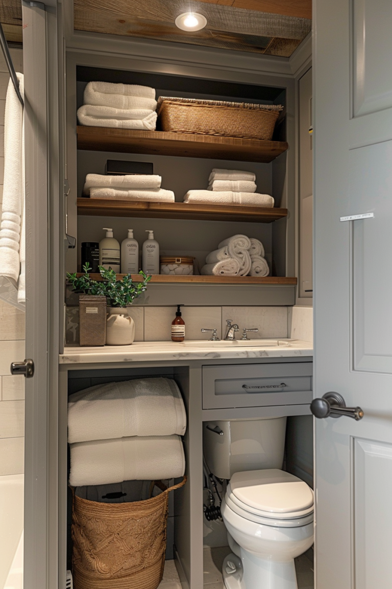 Clever Shelf Ideas for Small Bathroom Storage - Quiet Minimal