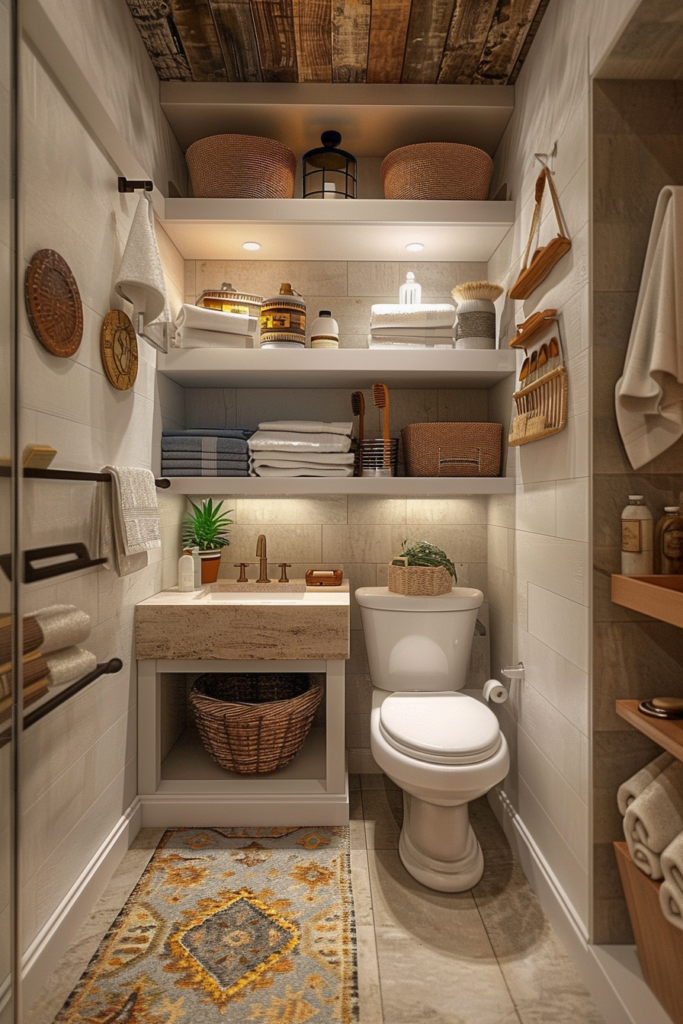 Clever Shelf Ideas for Small Bathroom Storage - Quiet Minimal