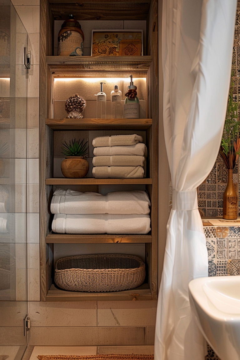 Clever Shelf Ideas for Small Bathroom Storage - Quiet Minimal