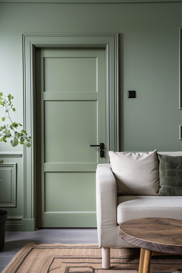 Sage Green Interior Door Ideas - Quiet Minimal