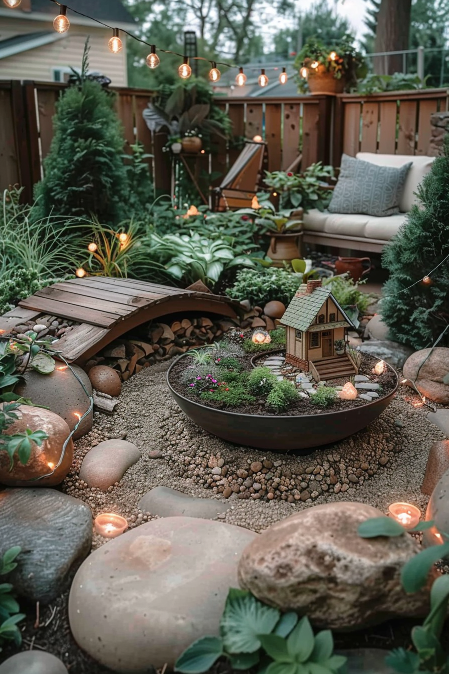 A cozy balcony garden brimming with an assortment of potted and hanging plants.