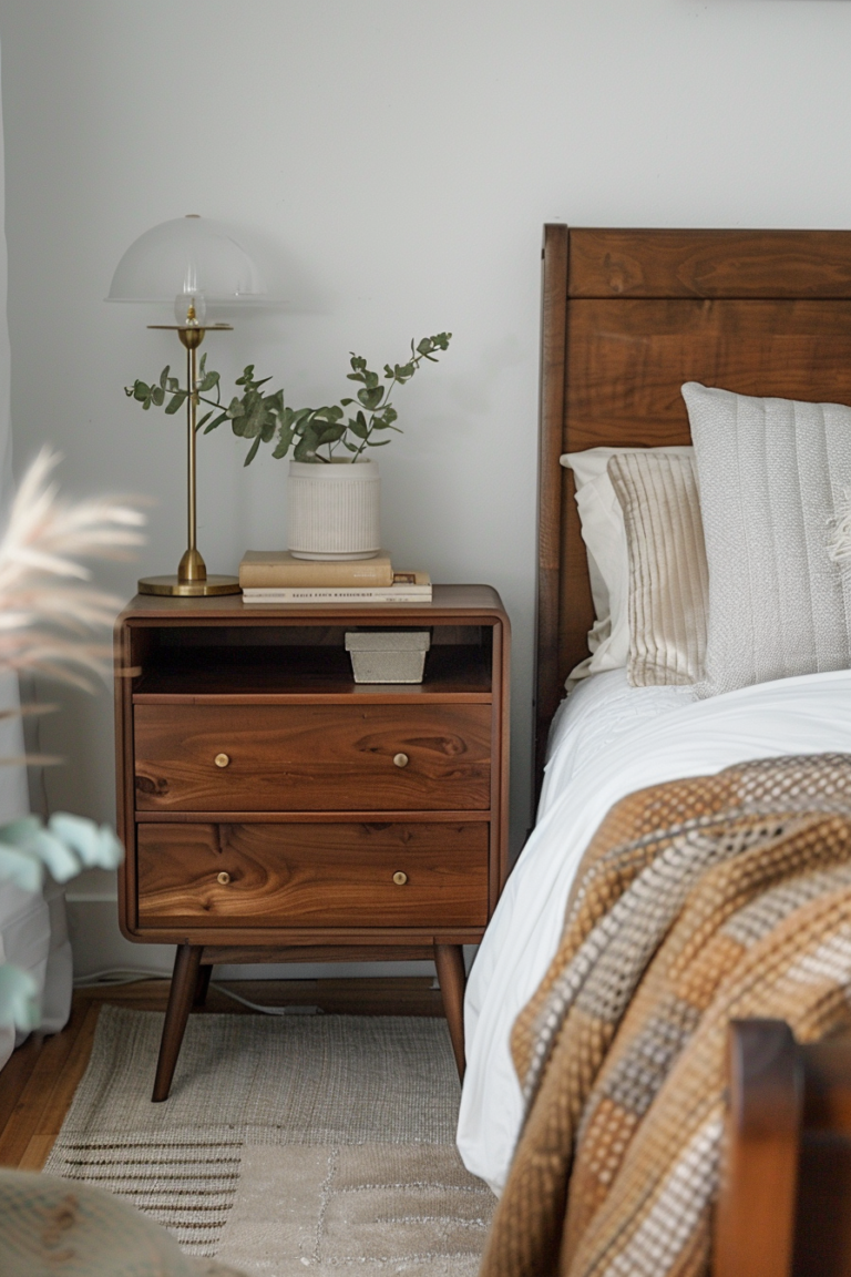 Mid-Century Modern Bedside Table - Quiet Minimal