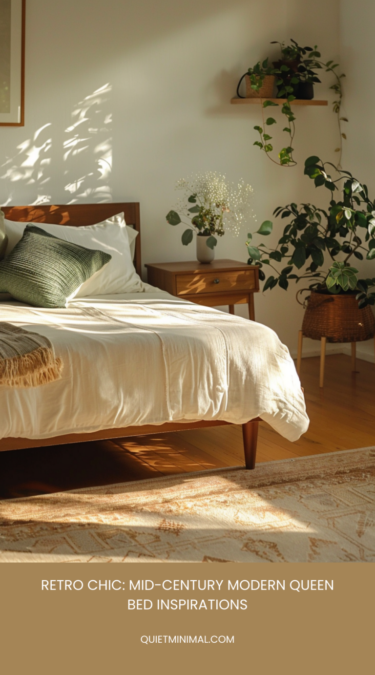 Mid-Century Modern Queen Bed - Quiet Minimal