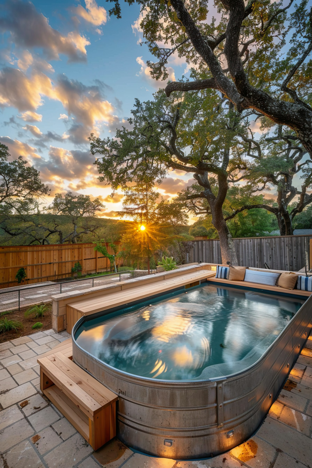 Stock Tank Pool Bench Ideas - Quiet Minimal
