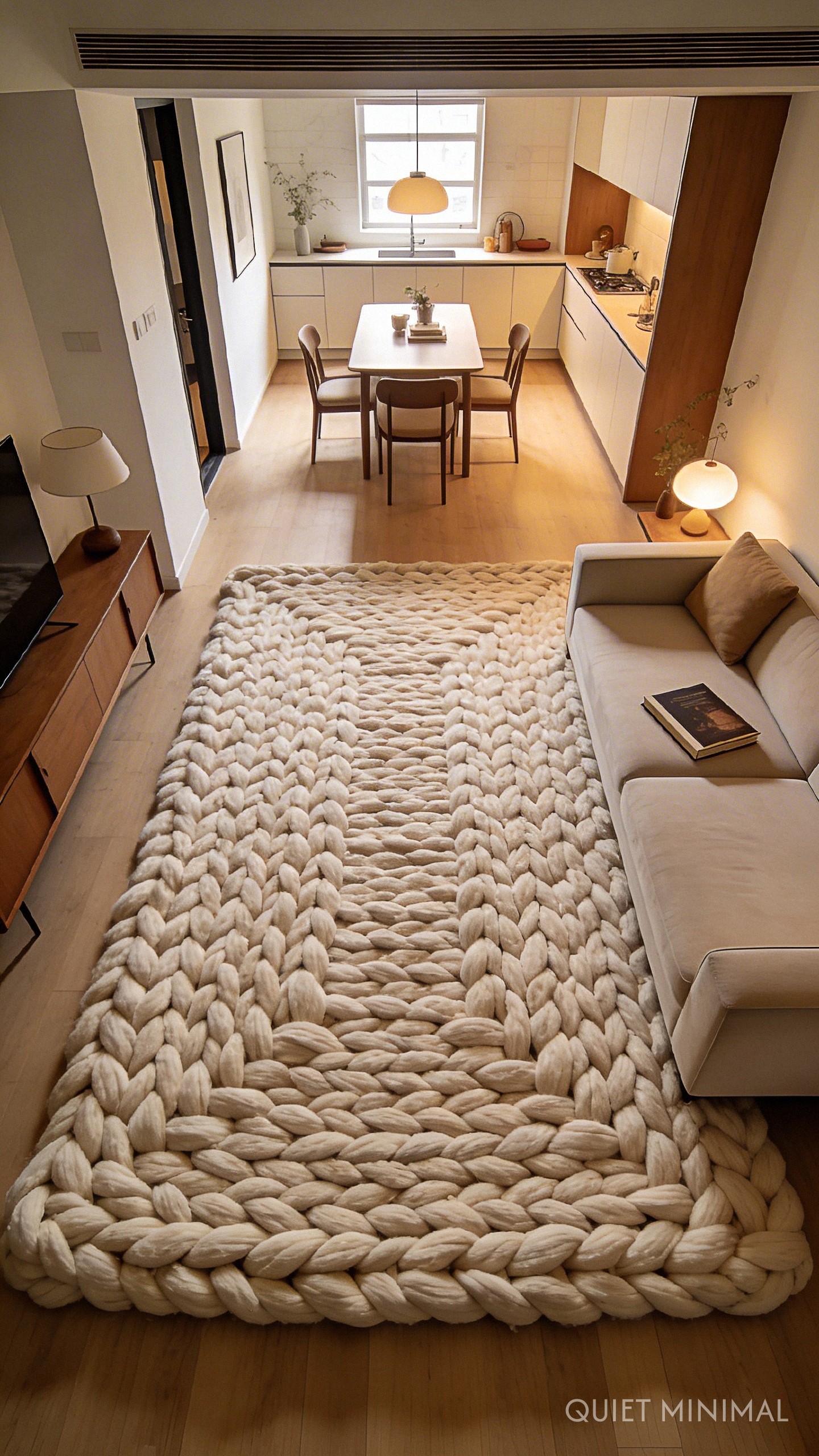 Why Small Open Living Room Ideas Need Large Rugs? - Quiet Minimal