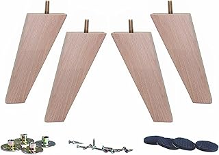WEICHUAN Tapered Solid Beech Wood Furniture Legs for Sofa Couch Chair Ottoman Loveseat Table Cabinet Legs Furniture Feet Replacement(4.5" Slant Set of 4)