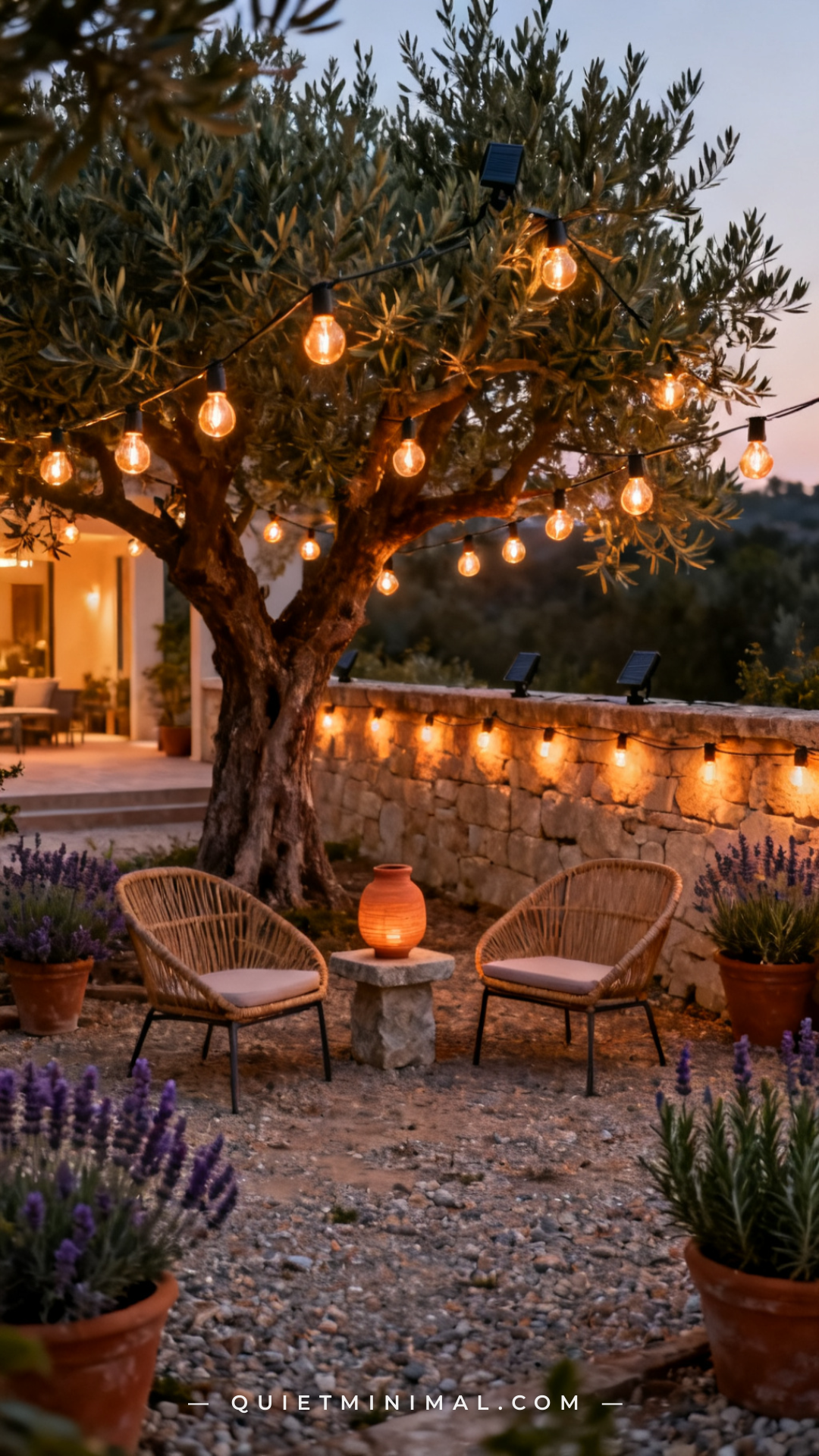 String Section Sunlight Outdoor Patio String Light Ideas That Create a Mediterranean Courtyard ...