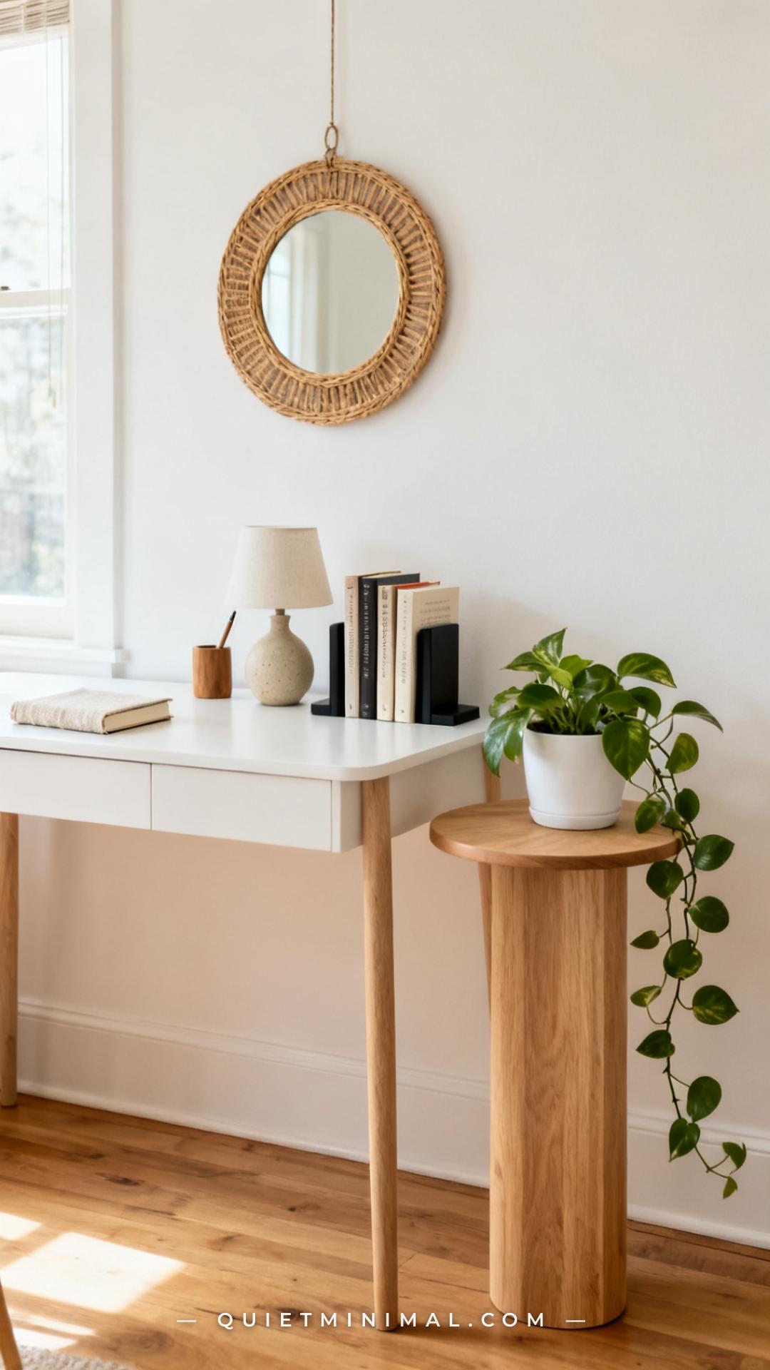 A vertical photograph captures an establishing view of a home reading corner where a slim