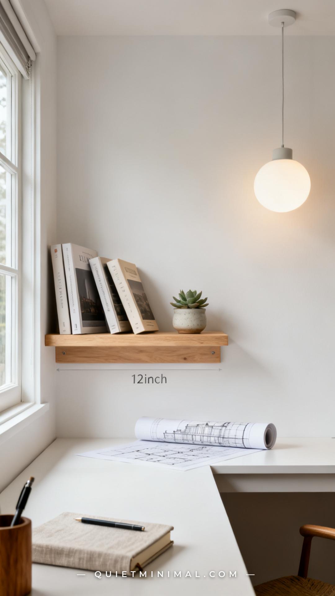 A vertical photograph captures an establishing shot of a small home reading nook