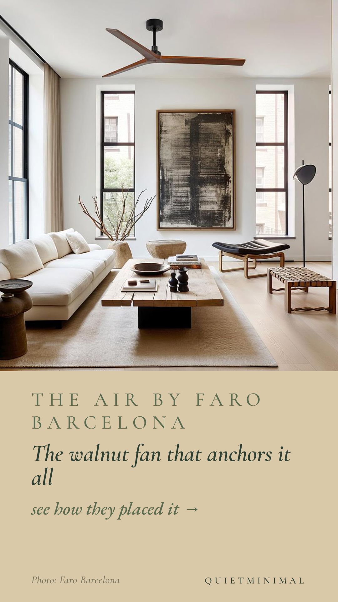The Air by Faro Barcelona — The walnut fan that anchors it all