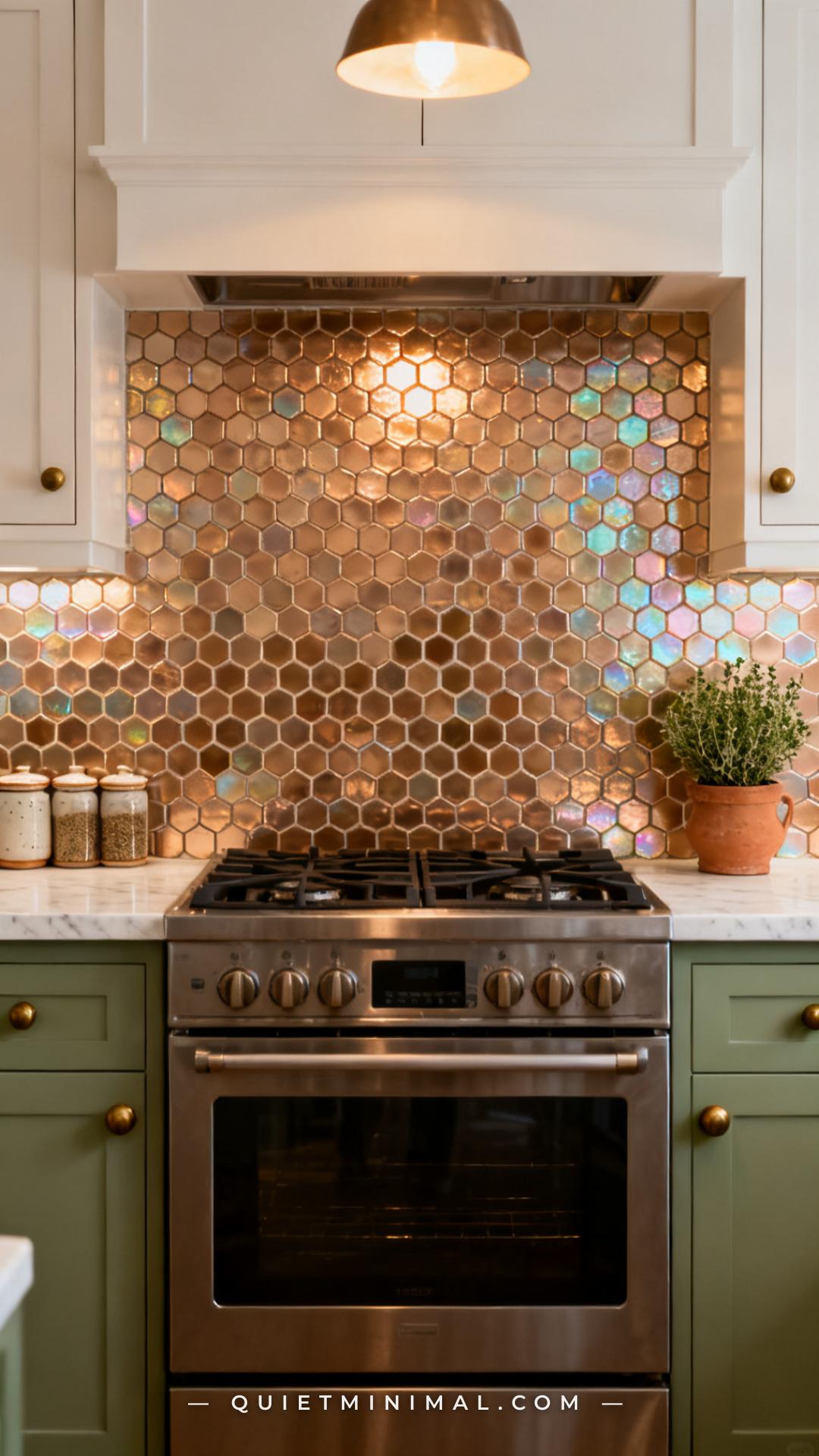 A wide vertical photograph establishes a kitchen cooktop focal wall