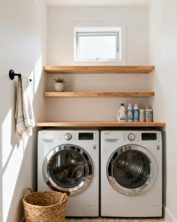 12 Laundry Room Refresh Ideas on a Small Budget with Paint, Peel-and-Stick Tile, and Hardware