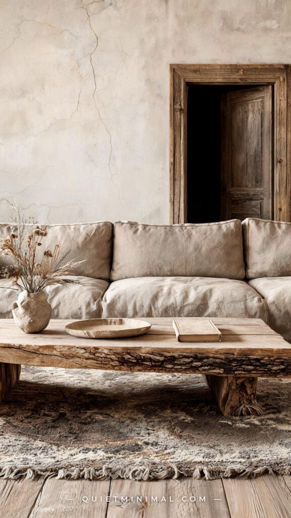 14 Rustic Coffee Table Ideas That Make a Rough Slab Top Look Completely Intentional