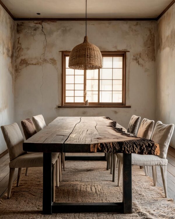 15 Rustic Dining Table Ideas with Live Edge Wood That Actually Look Intentional