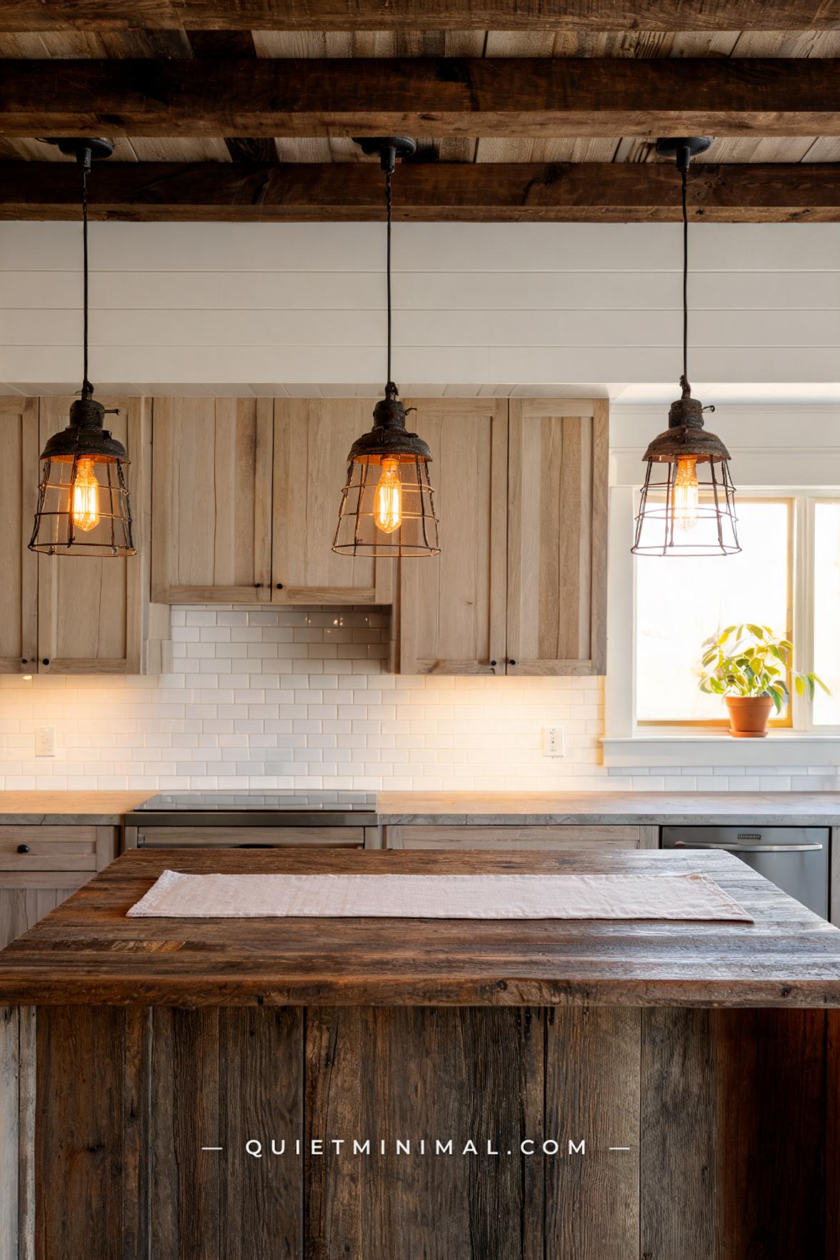 14 Rustic Pendant Light Ideas with Aged Iron and Edison Glow for Kitchen Islands and Dining Spaces