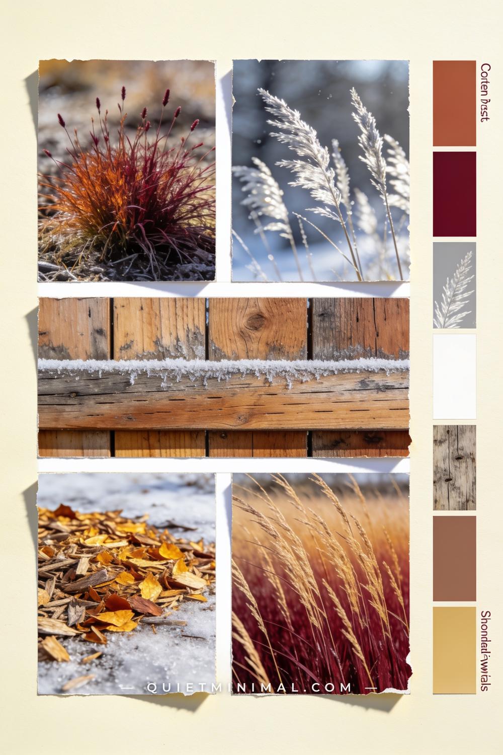 Color Palette Board — Native Plant Backyard Landscaping Ideas in Warm Naturals