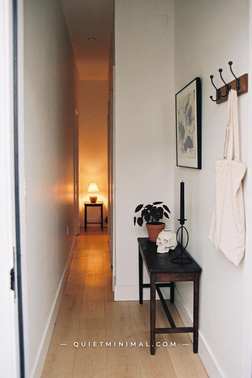A wide establishing shot from across the full narrow entryway