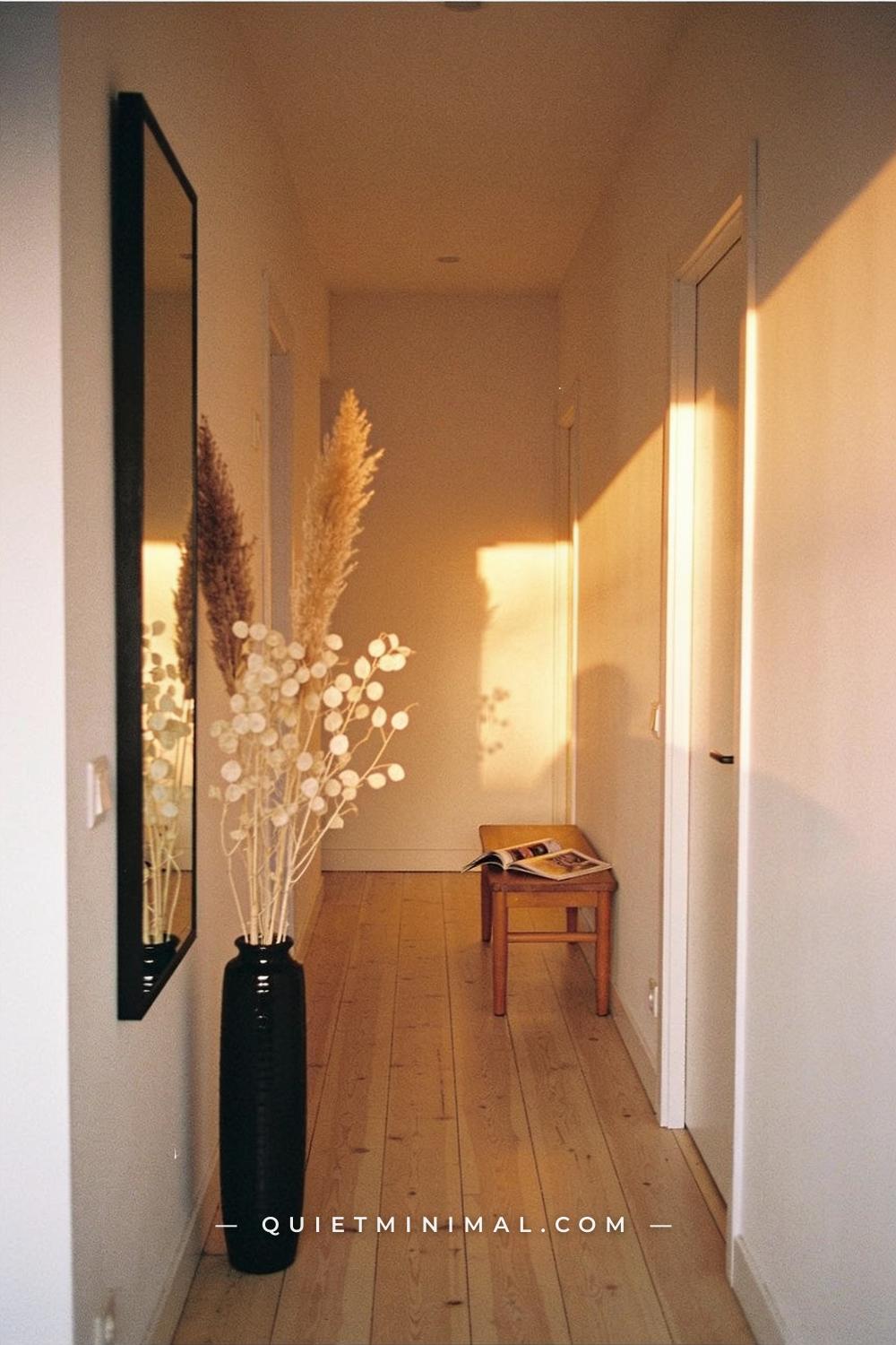 A wide establishing shot from the full entryway hallway