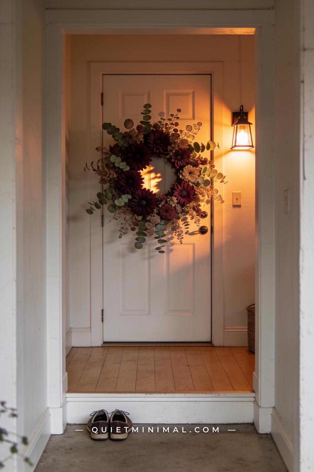 A wide establishing shot from across an entryway or front hall