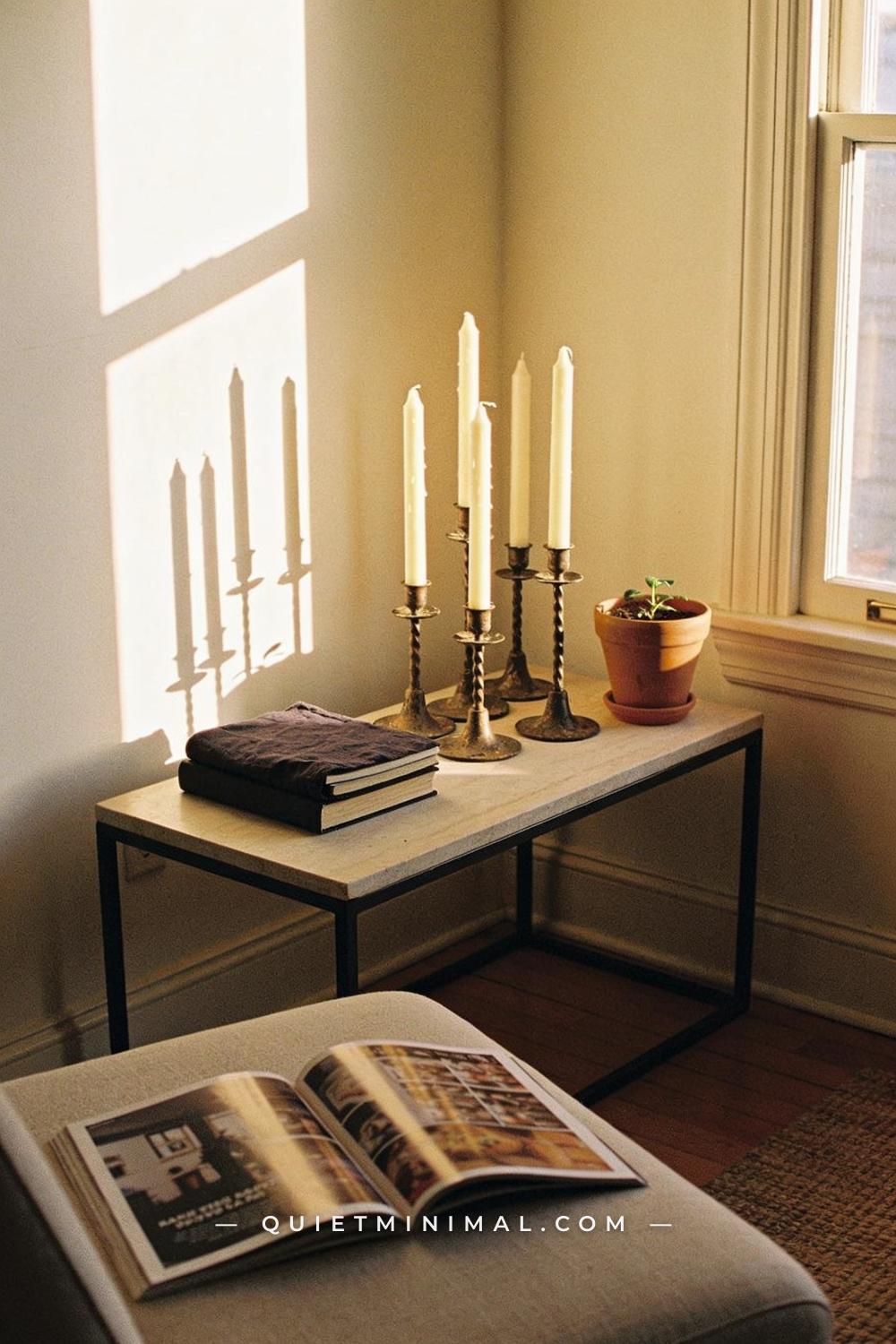 A wide establishing shot from across a living room