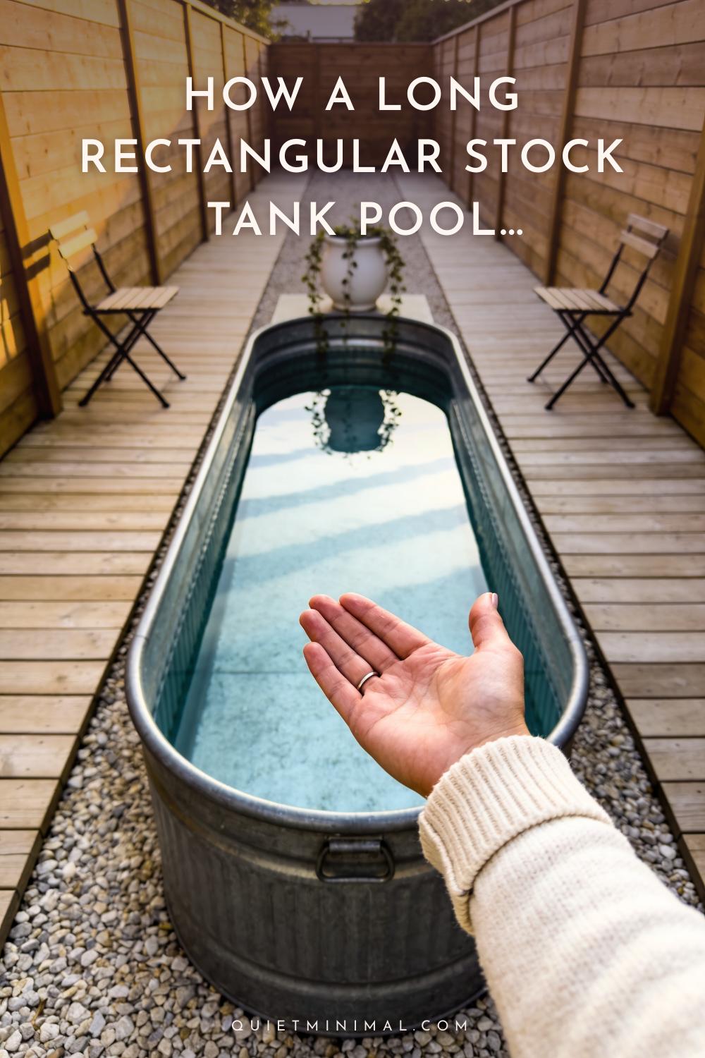 How a Long Rectangular Stock Tank Pool Transforms a Narrow Backyard
