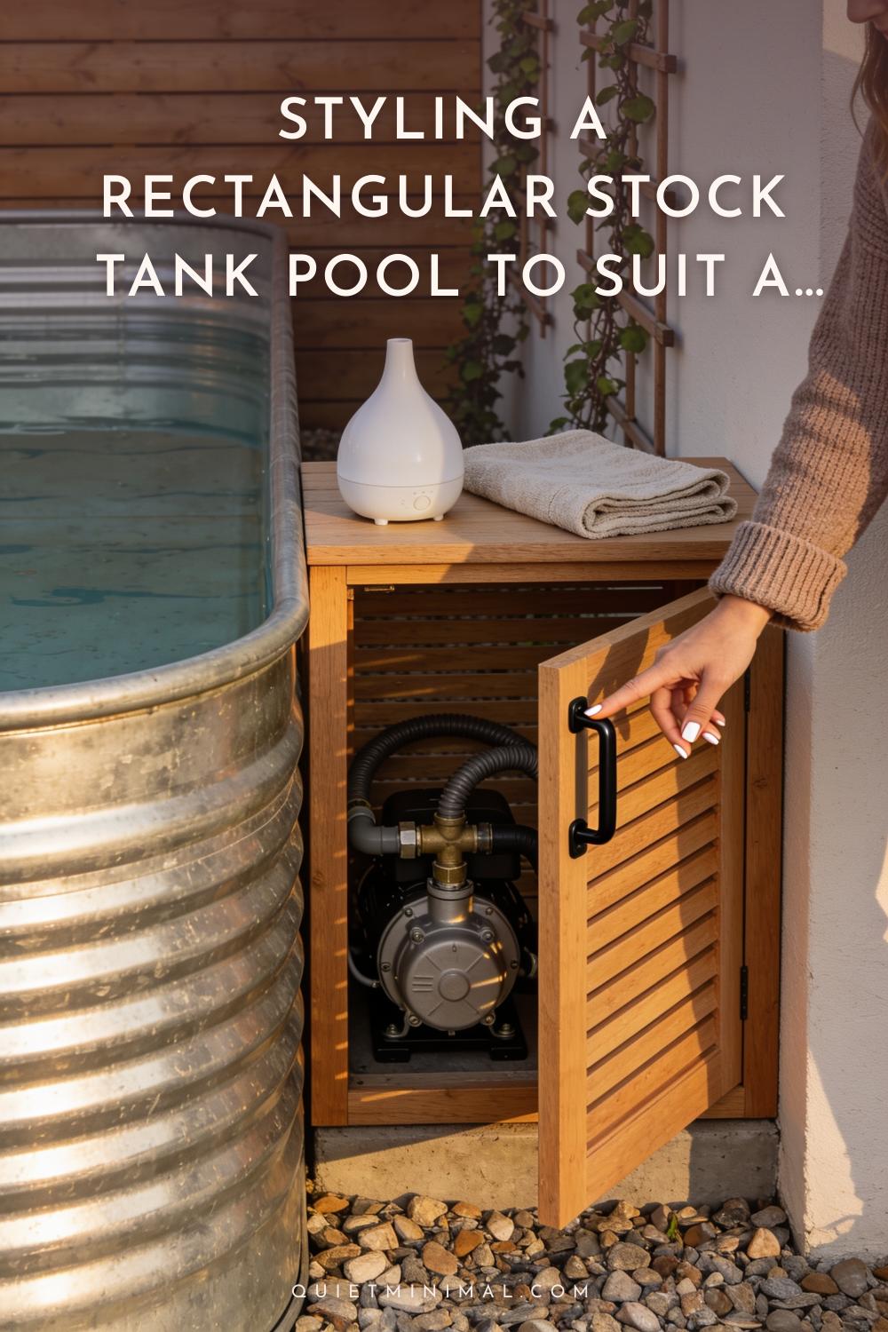 Styling a Rectangular Stock Tank Pool to Suit a Long, Tight Backyard