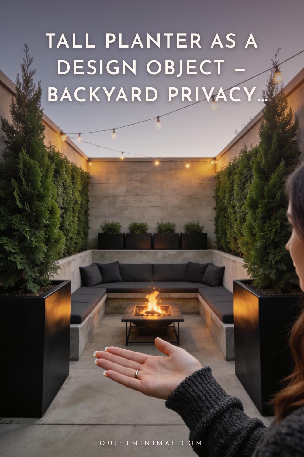 Tall Planter as a Design Object — Backyard Privacy Wall Approach