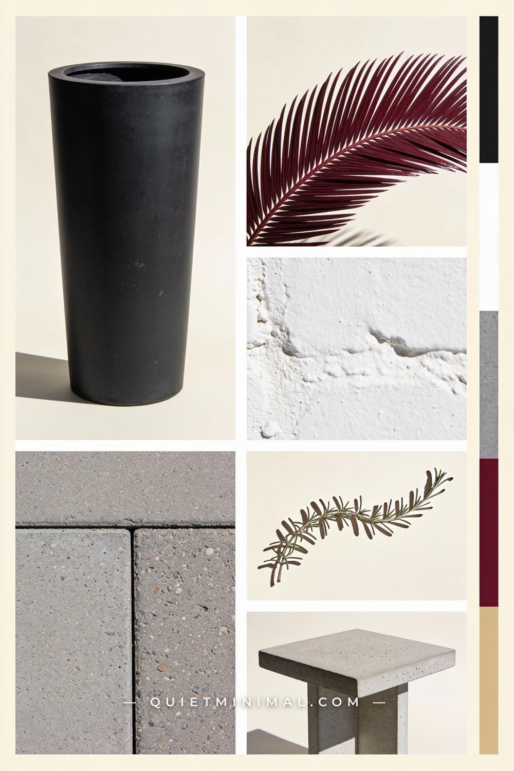 Grid Collage — Modern Tall Planter Privacy Wall Ideas Built Around Material Pairing