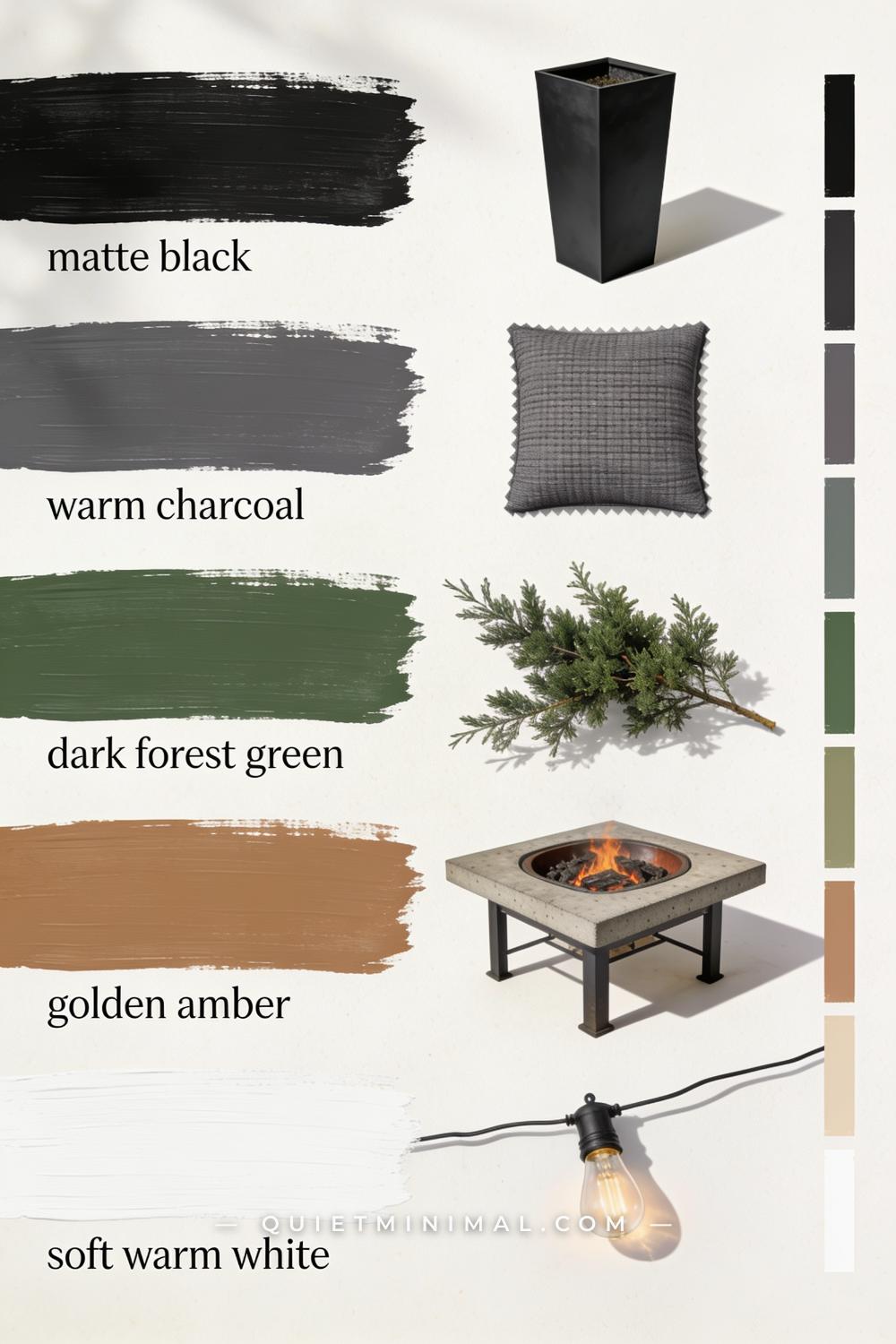 Flat-Lay Mood Board for Tall Planter Privacy Wall Ideas — Backyard Edition