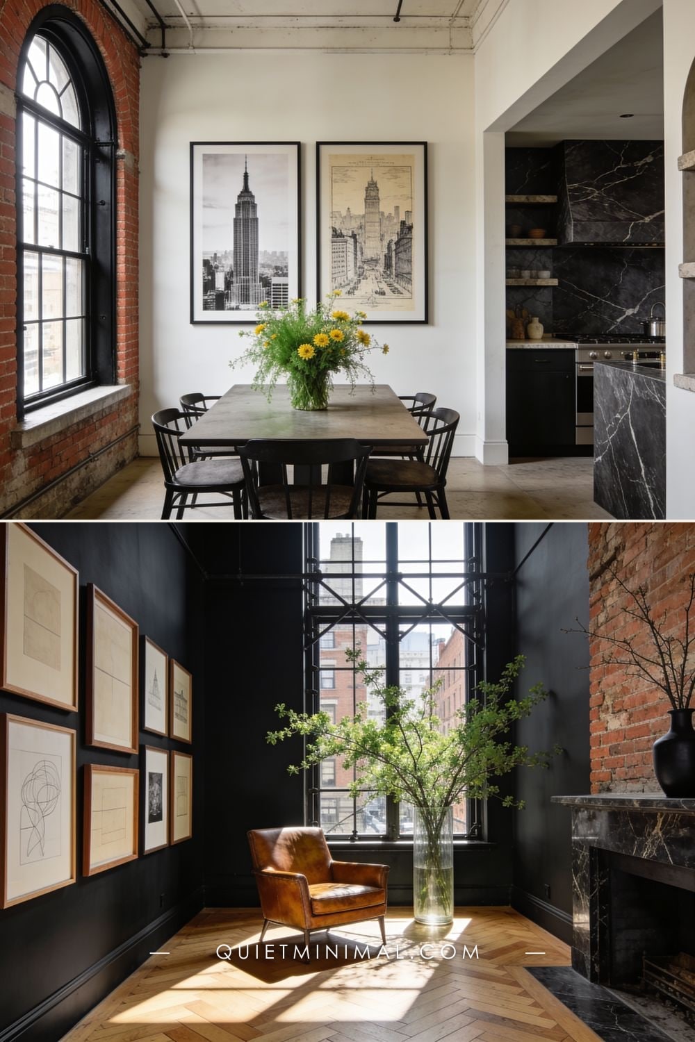 Loft Walls and Steel — small New York apartment interior