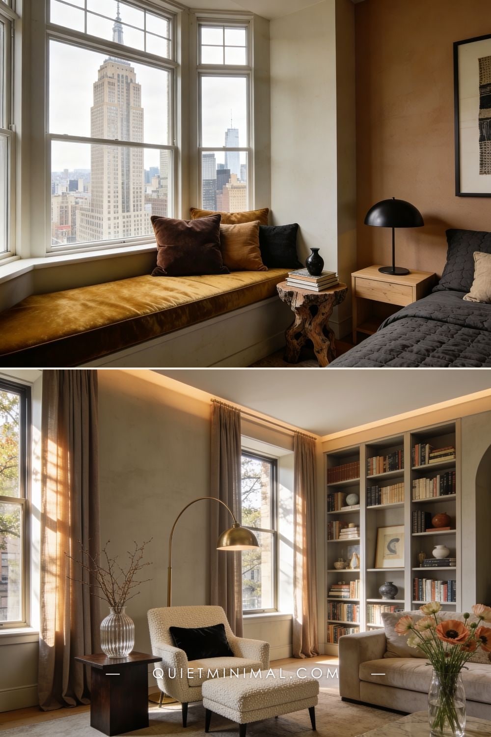 Greige, Sage and Stone — small New York apartment interior
