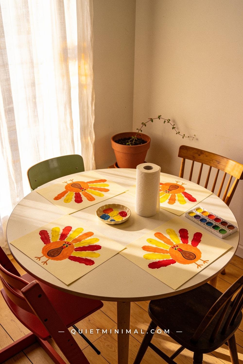 An establishing shot of the entire kids dining area from a corner vantage