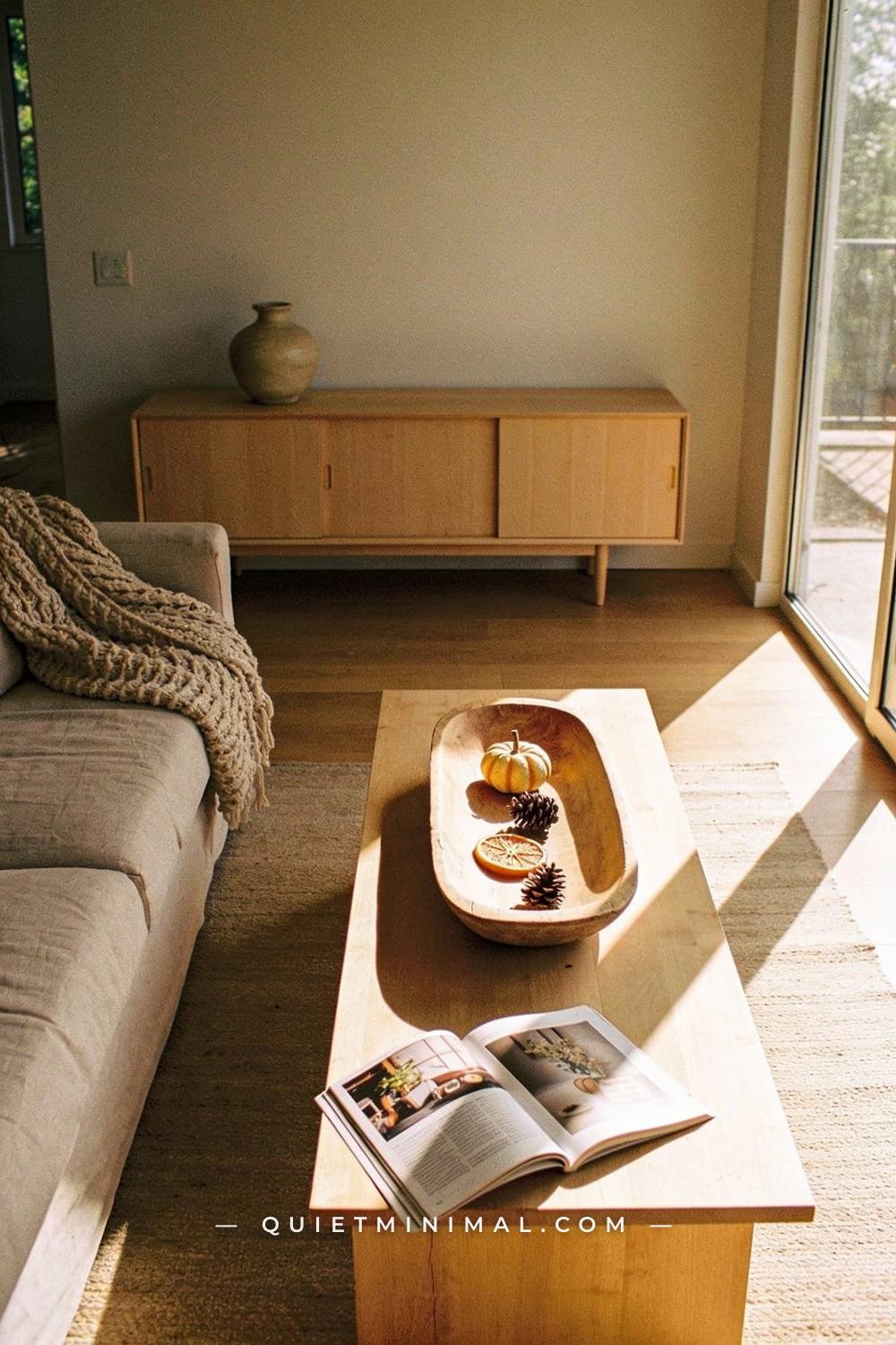 A wide establishing shot taken from across a living room