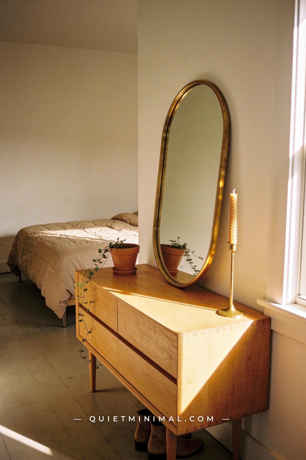 A wide establishing shot from across a bedroom taken from a corner vantage