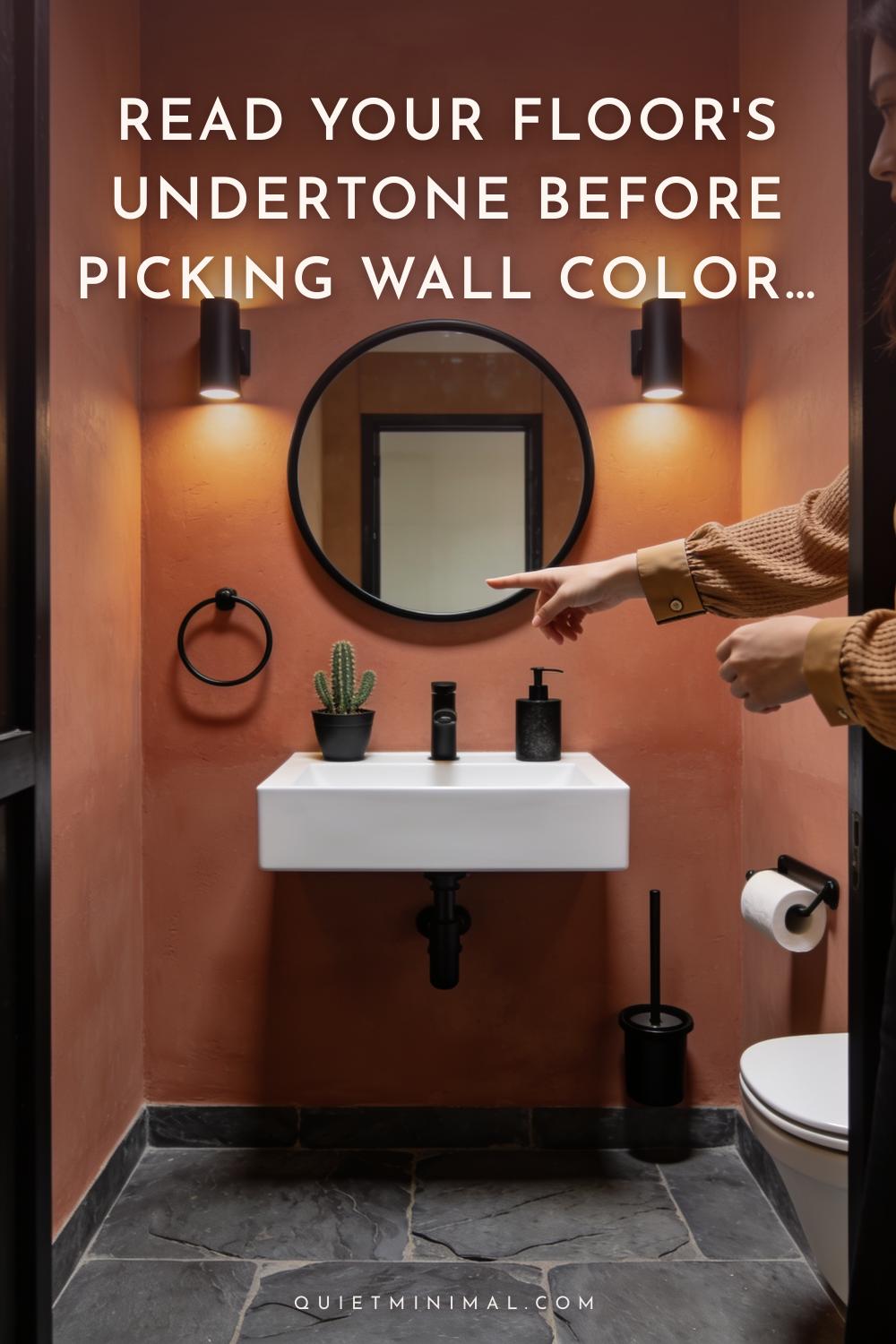 Read Your Floor's Undertone Before Picking Wall Colors That Go With Gray Floors in a Bathroom