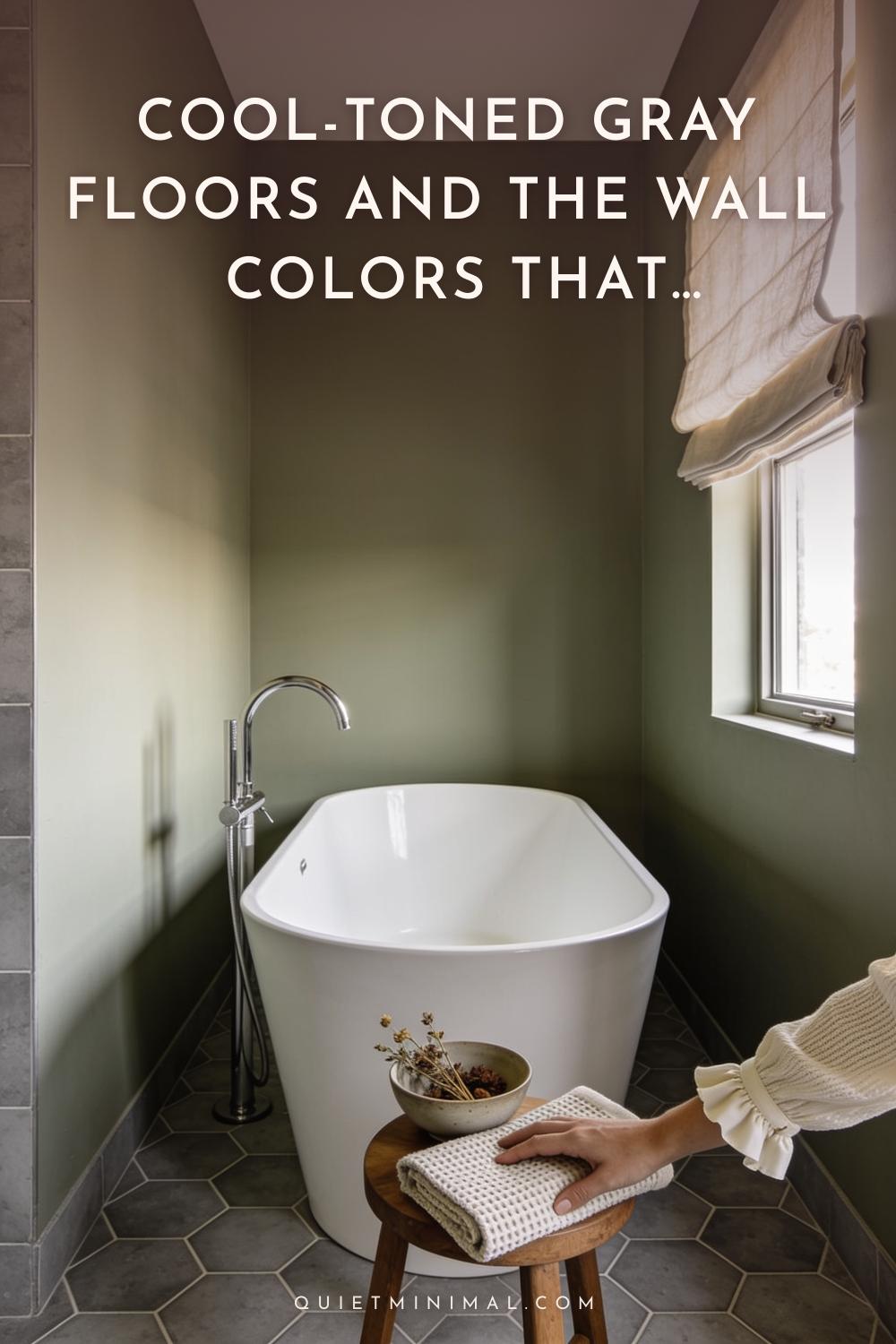 Cool-Toned Gray Floors and the Wall Colors That Actually Belong in a Bathroom